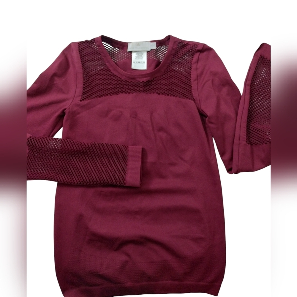 Stella McCartney +Adidas Womens Compression Mesh Athletic Gym Workout Top Size M